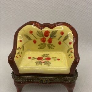 Sofa Love Seat Trinket Box Small Earring Storage Floral